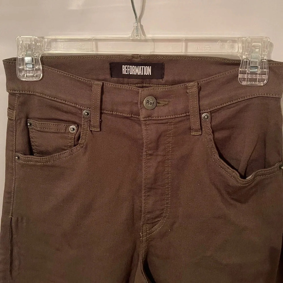 Reformation Wide Cowboy Brown Jeans - Picture 3 of 8